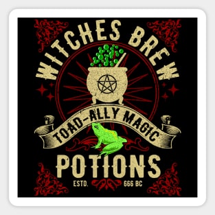 Witches Brew Toad-ally Magic Potions Label Design Magnet